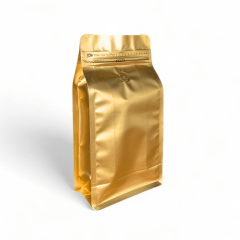 Embalagem para Café 500g Box Pouch Dourado com Zip Lock