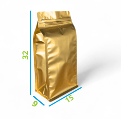 Embalagem para Café 1Kg Box Pouch Dourado com Zip Lock