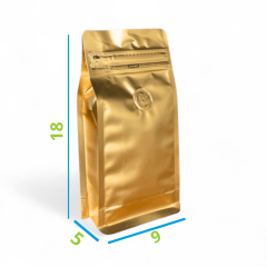 Embalagem Box Pouch Dourado Fosco 9x18