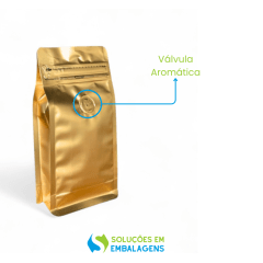 Embalagem Box Pouch Dourado Fosco 9x18