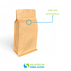 Embalagem para Café 250g Box Pouch Kraft com Zip Lock