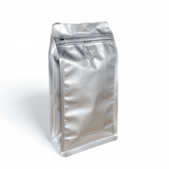 Embalagem para Café 500g Box Pouch Prata com Zip Lock