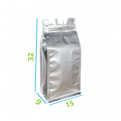 Embalagem para Café 1Kg Box Pouch Prata com Zip Lock