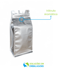 Embalagem para Café 1Kg Box Pouch Prata com Zip Lock