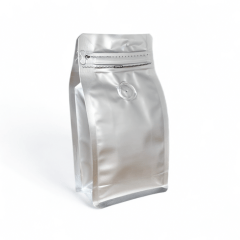 Embalagem para Café 100g Box Pouch Prata com Zip Lock