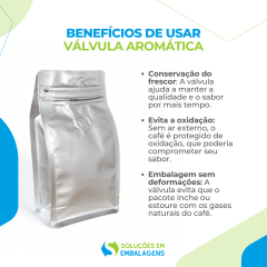 Embalagem para Café 100g Box Pouch Prata com Zip Lock