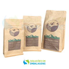 Embalagem para Café 1Kg Box Pouch Kraft com Impressão Digital