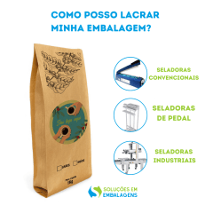 Embalagem para Café 1Kg 4 Soldas Kraft com Impressão Digital