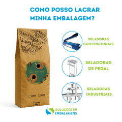 Embalagem para Café 1Kg Sanfonada Kraft com Impressão Digital