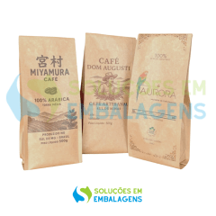 Embalagem para Café 250g 4 Soldas Kraft com Impressão Digital