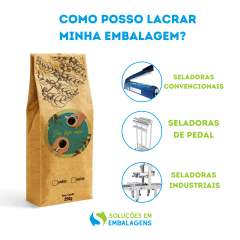 Embalagem para Café 250g Sanfonada Kraft com Impressão Digital