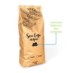 Embalagem para Café 250g Sanfonada Kraft com Impressão Digital