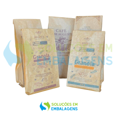 Embalagem para Café 500g 4 Soldas Kraft com Impressão Digital