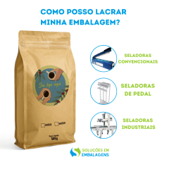 Embalagem para Café 500g Box Pouch Kraft com Impressão Digital