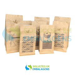 Embalagem para Café 500g Box Pouch Kraft com Impressão Digital