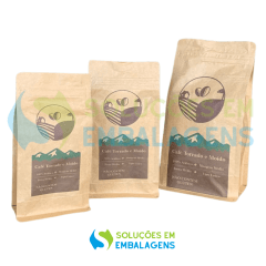 Embalagem para Café 500g Box Pouch Kraft com Impressão Digital