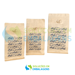 Embalagem para Café 500g Box Pouch Kraft com Impressão Digital