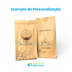 Embalagem para Café 500g Sanfonada Kraft com Impressão Digital