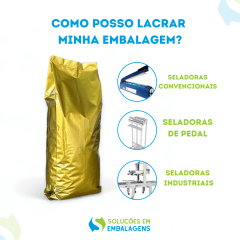 Embalagem para Café 1 Kg Dourado Brilho Sanfonada