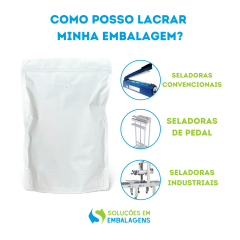 Embalagem para Café 100g Stand Up Branco Fosco