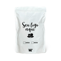 Embalagem para Café Stand Up Branco Fosco 100g Personalizada