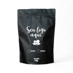 Embalagem para Café Stand Up Preto Fosco 1Kg Personalizado