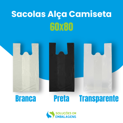Sacolas Alça Camiseta 60x80