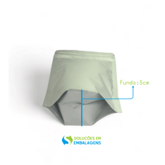 Saco Stand Up Branco Fosco 23x30 com Zip Lock