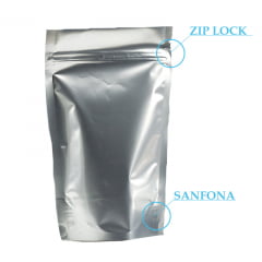 Saco Metalizado Zip Lock  22x32,5 Stand Up Pouch
