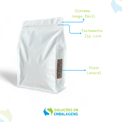 Embalagem Box Pouch com Visor Preta 16x24+7 com Zip Lock 