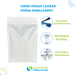 Embalagem Box Pouch com Visor Branca 18x28+8 com Zip Lock 