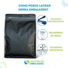 Embalagem Box Pouch com Visor Preta 16x24+7 com Zip Lock 