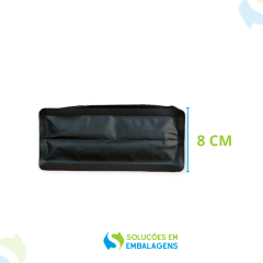 Embalagem Box Pouch com Visor Preta 18x28+8 com Zip Lock 