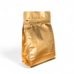Embalagem Box Pouch Dourado 13x20+7 com Zip Lock