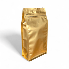 Embalagem Box Pouch Dourado 13x26+7 com Zip Lock