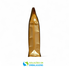 Embalagem Box Pouch Dourado 13x26+7 com Zip Lock