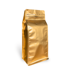 Embalagem Box Pouch Dourado 15x32+9 com Zip Lock