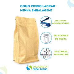 Embalagem Box Pouch Kraft 10x20+6 com Zip Lock 