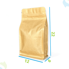 Embalagem Box Pouch Kraft 12x22+6 com Zip Lock 