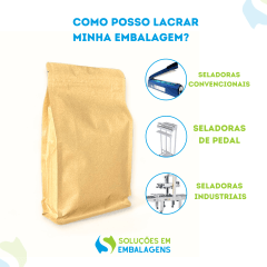 Embalagem Box Pouch Kraft 14x24+6 com Zip Lock