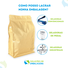 Embalagem Box Pouch Kraft 16x26+8 com Zip Lock 