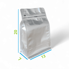Embalagem Box Pouch Prata 13x20+7 com Zip Lock