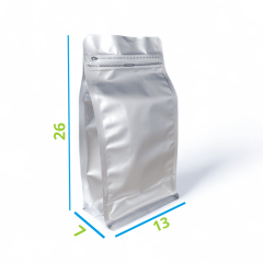 Embalagem Box Pouch Prata 13x26+7 com Zip Lock