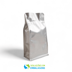 Embalagem Box Pouch Prata 13x26+7 com Zip Lock