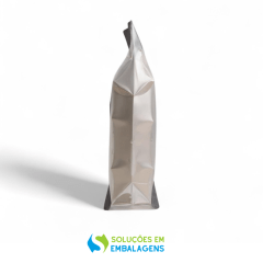Embalagem Box Pouch Prata 13x26+7 com Zip Lock