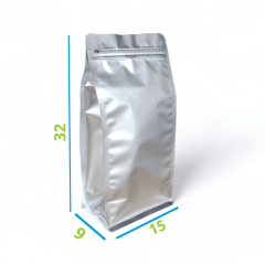 Embalagem Box Pouch Prata 15x32+9 com Zip Lock