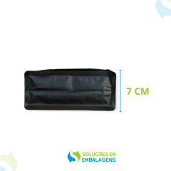 Embalagem Box Pouch Preta 15x32,5+9,5 com Zip Lock