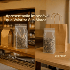 Embalagem Saco Box Pouch Transparente com Zip 10x20+8