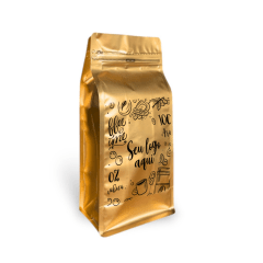Embalagem Box Pouch Dourado 15x32+9 com Zip Lock Personalizado