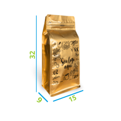 Embalagem Box Pouch Dourado 15x32+9 com Zip Lock Personalizado